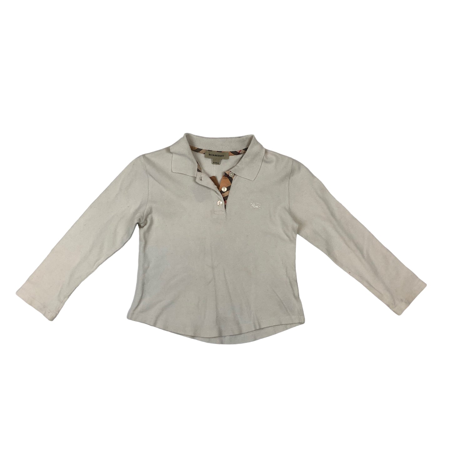 Vintage Burberry White Long Sleeved T-Shirt (Age 4)
