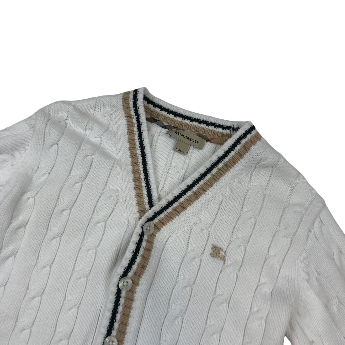 Vintage Burberry Cable Knit Cardigan (Age 3)