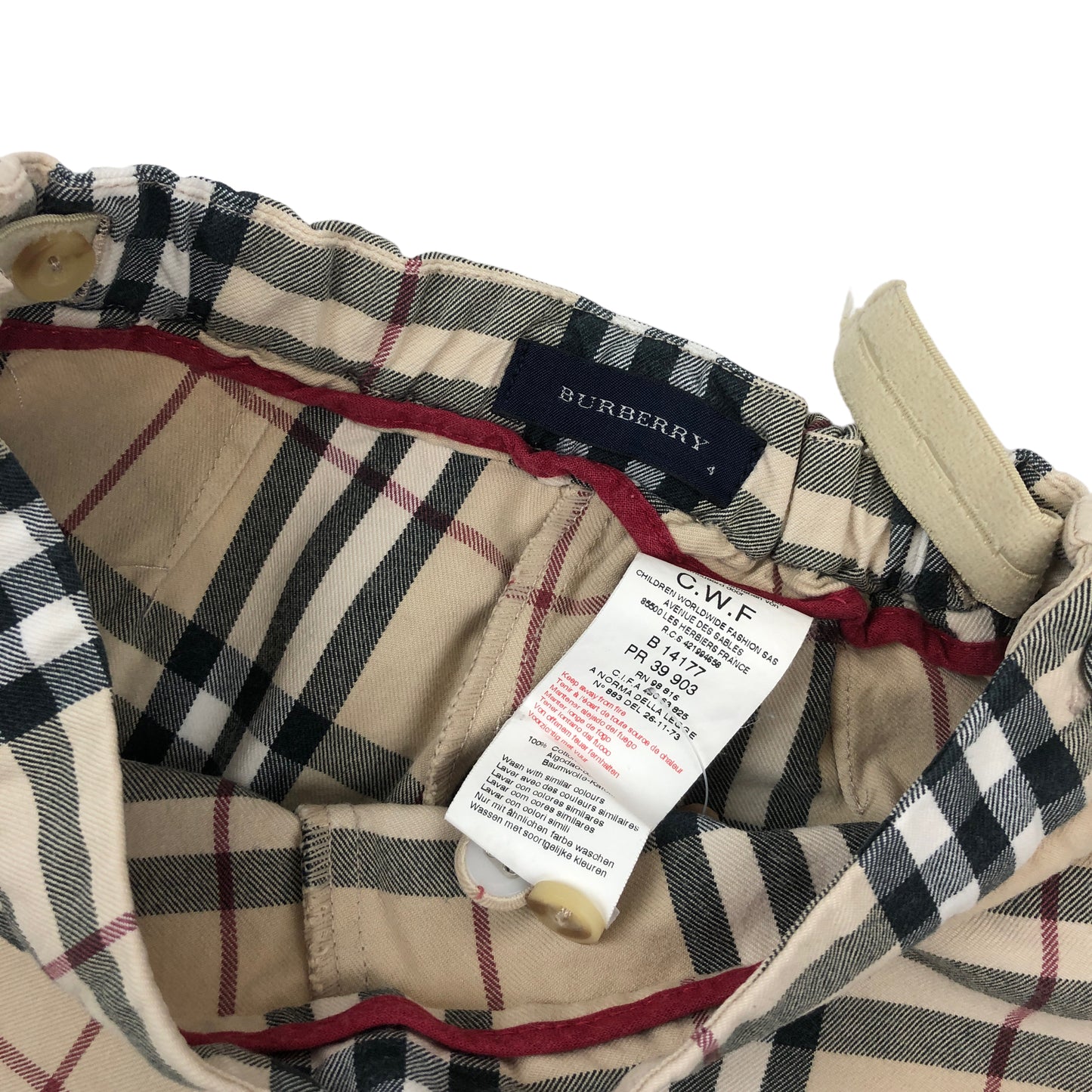 Vintage Nova Check Burberry Trousers (Age 4)