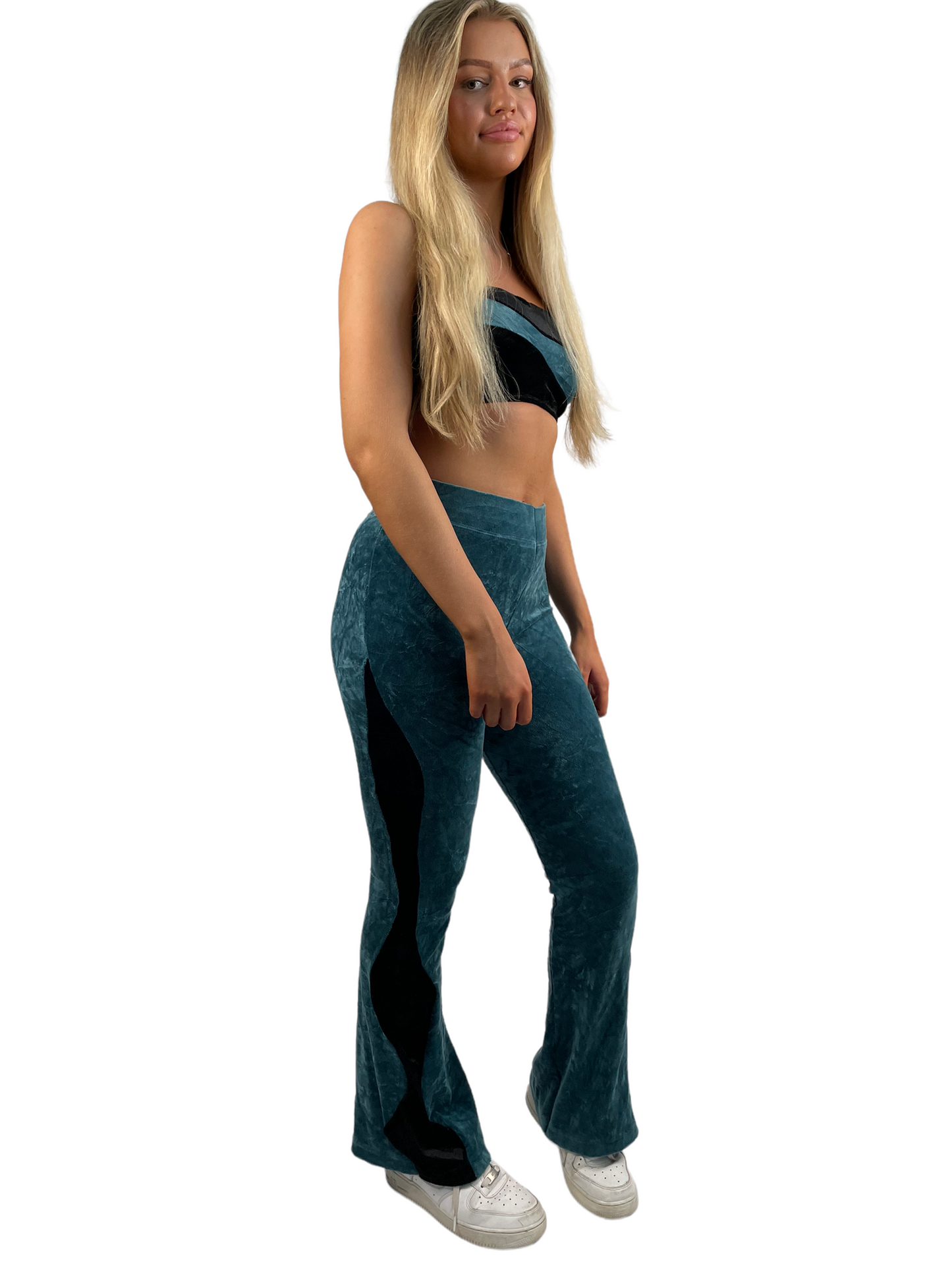 Vintage Reworked Velour 2 Piece Top & Flares