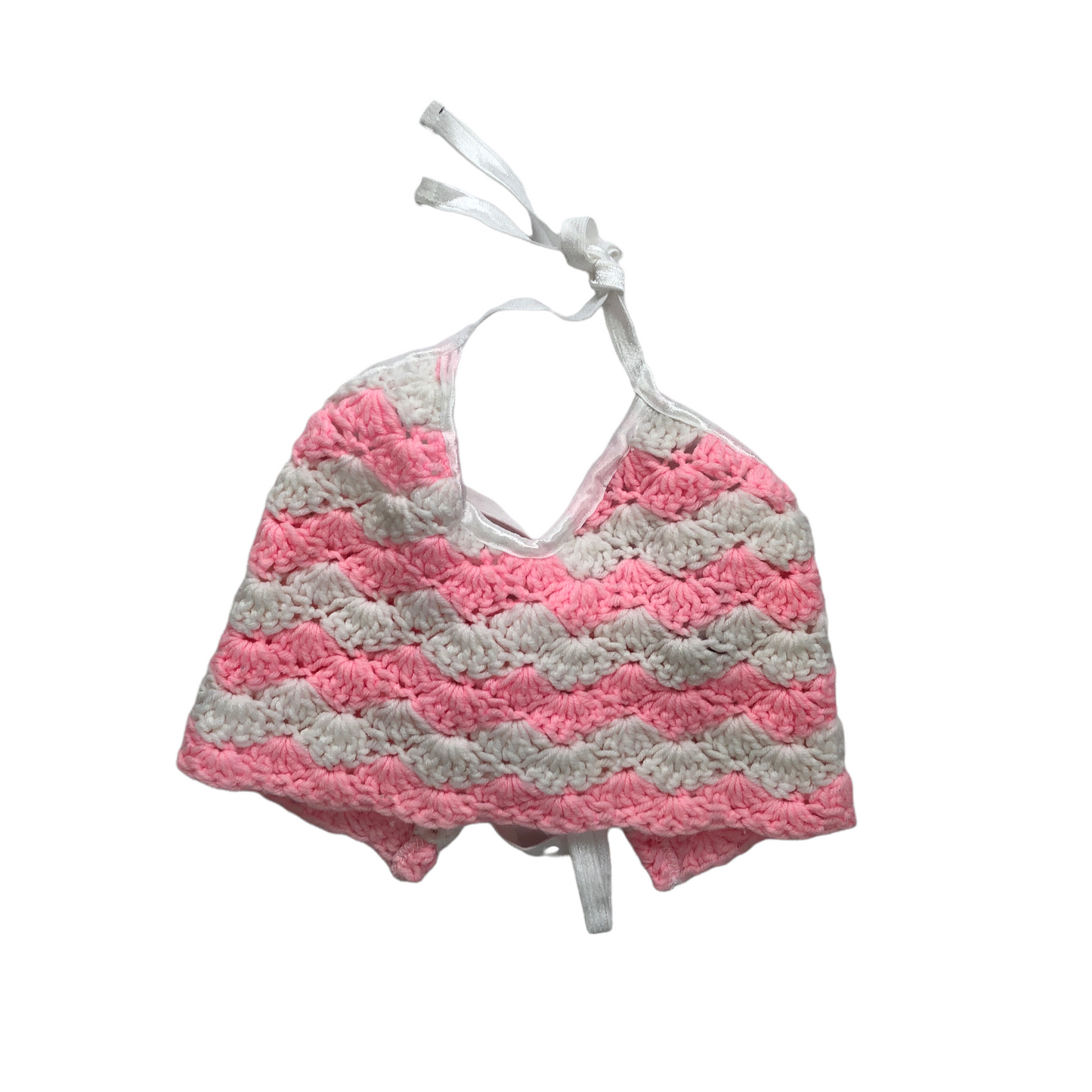 Vintage Reworked Crochet 2 Piece (Pink/White)
