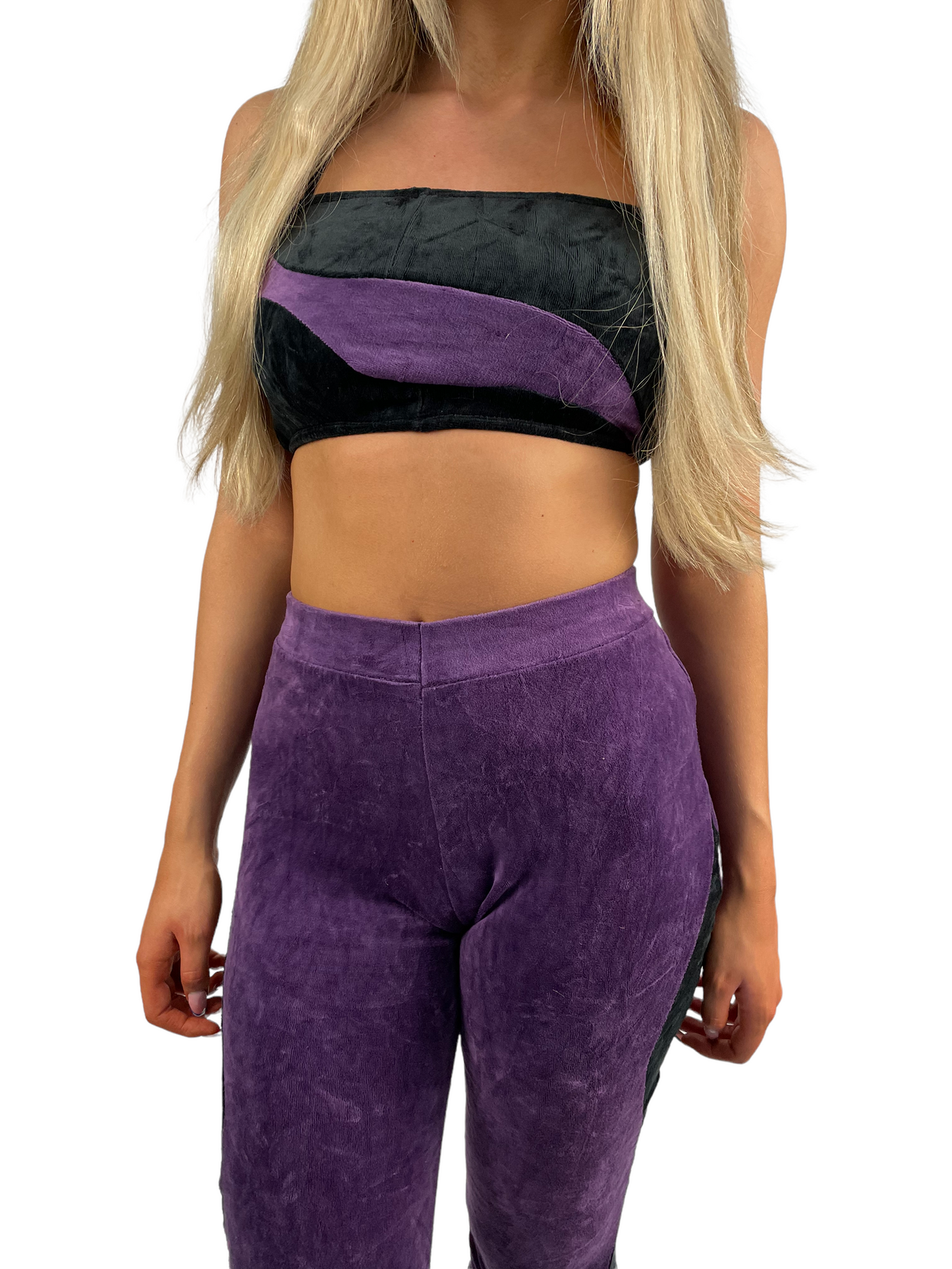 Vintage Reworked Velour 2 Piece Top & Flares