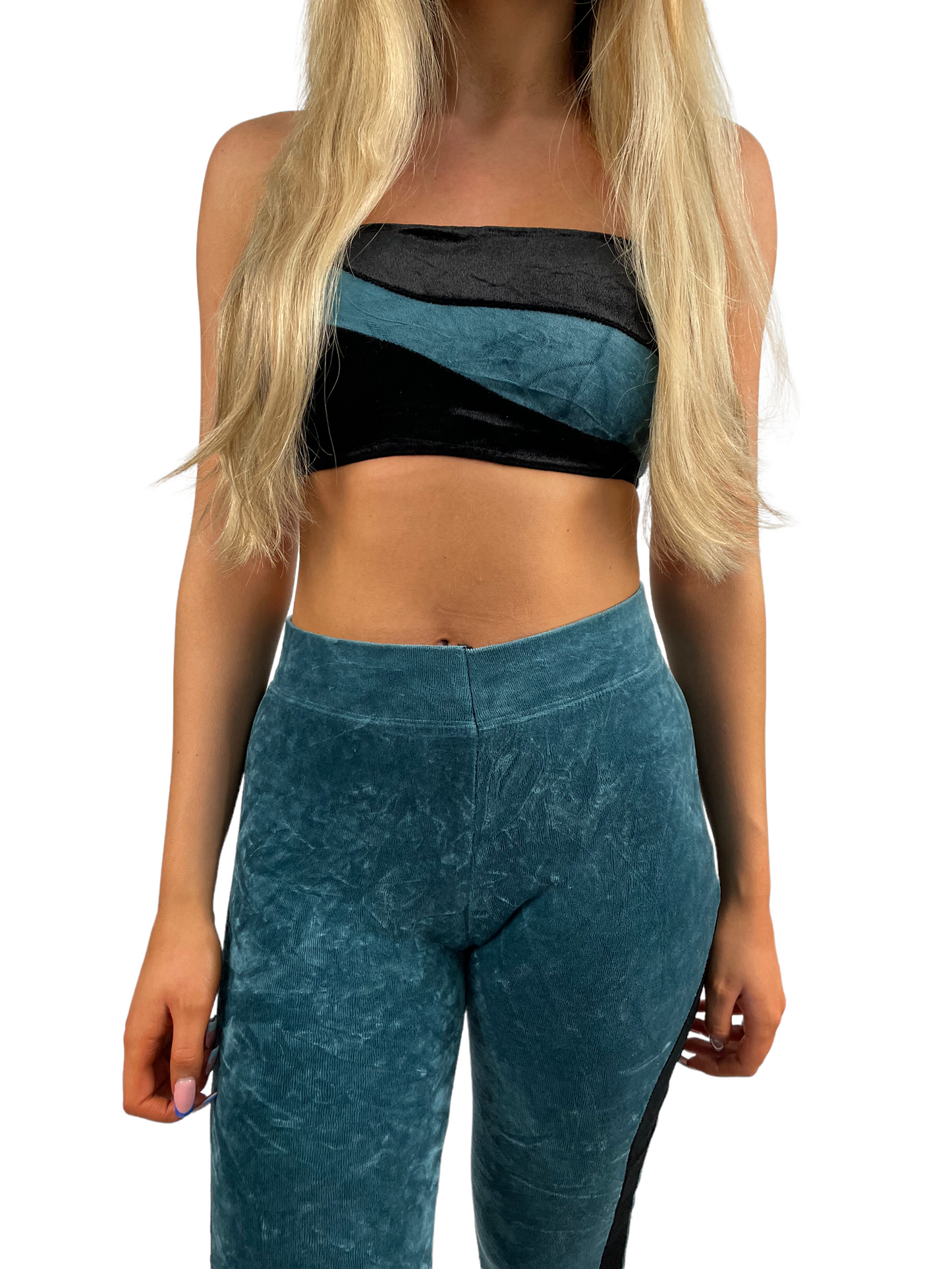 Vintage Reworked Velour 2 Piece Top & Flares