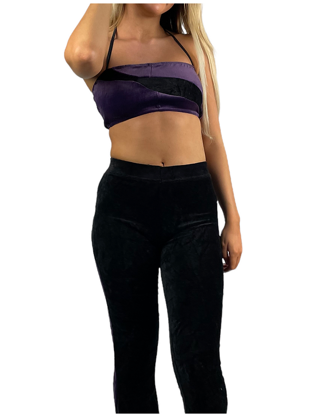 Vintage Reworked Velour 2 Piece Top & Flares