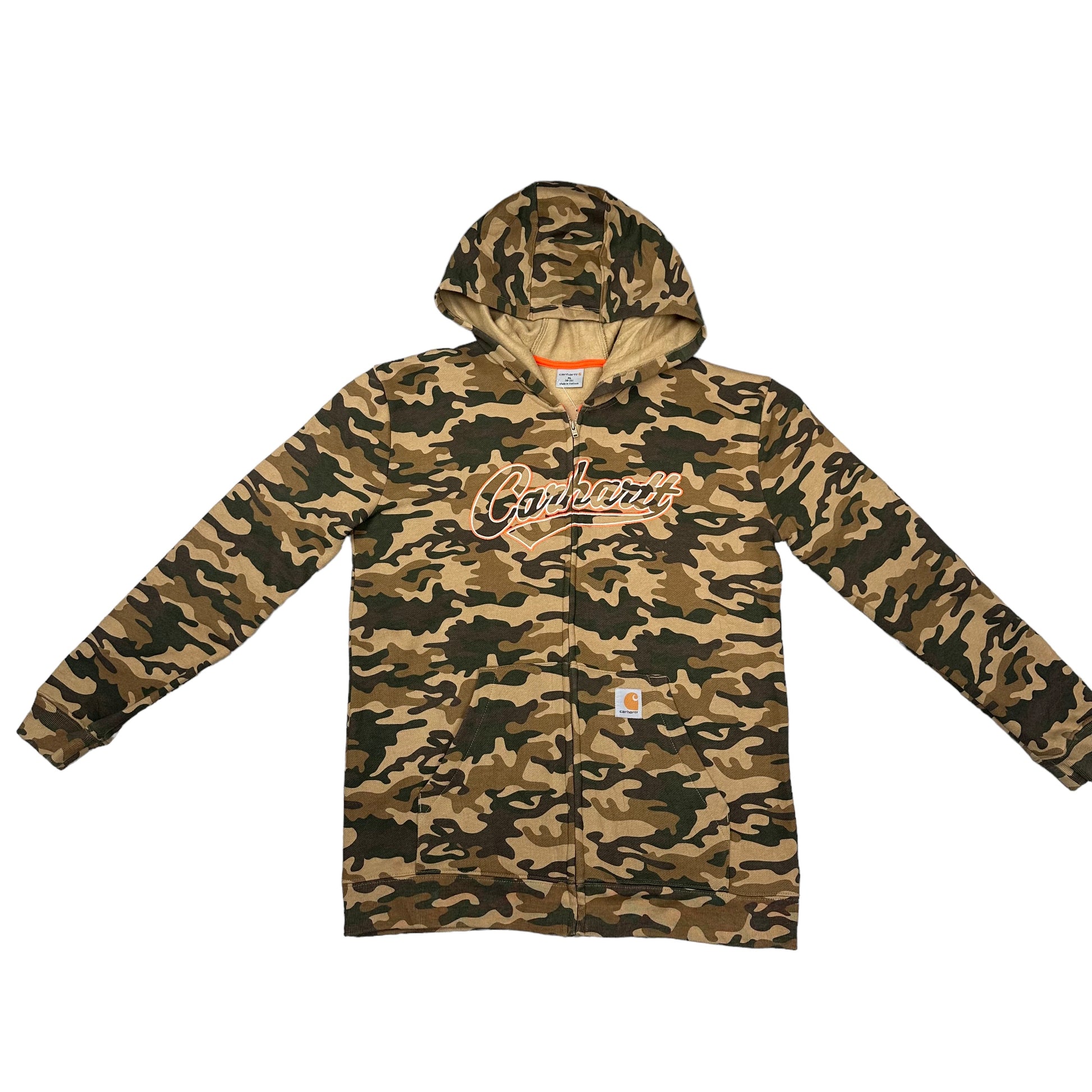 Vintage Carhartt Camo Zip Hoodie (XL Youth) - Main Image