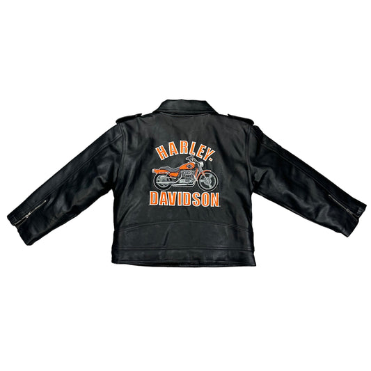 Vintage Harley Davidson Leather Biker Jacket (Age 7)